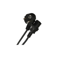 Кабель компьютер-розетка VCOM 220V, угловая евровилка, VDE 3G*0,75mm2 CE021-CU0.75-1.8M