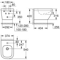 Подвесное биде GROHE Euro Ceramic 39208000
