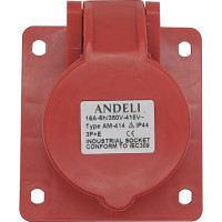Стационарная розетка ANDELI AM-414 скрытая 16A IP44 3P+E 220В/250В ADL13-038