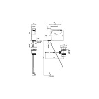 Смеситель на раковину FIMA CARLO FRATTINI MAST на 1 отверстие, с 2 гибкими шлангами 370 мм, c донным клапаном, хром F3131CR