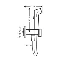 Комплект для гигиенического душа Hansgrohe встроенный bidette 1jet e со шлангом и держателем, матовый черный (внешняя часть) 29233670 00000125485