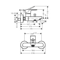 Смеситель для ванны Hansgrohe Rebris e 72440000 00000122465