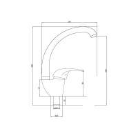 Смеситель для кухни SANTREK AQUA-610 "MODERN" MAXI d-40 на гайке SB47 123456