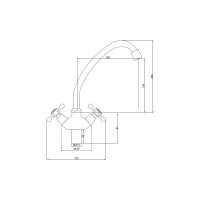 Смеситель для кухни SANTREK AQUA-415 "CLASSIC" 1/2 м/к Крест SL595 (на гайке) 123433