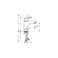 Смеситель для раковины Logis 100, однорычажный, со сливным клапаном Push-Open, мч 71107670