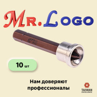 Биты для гипсокартона с ограничителем PH2x50 мм, 10 шт для шуруповерта Mr.Logo C050P2DW-10