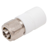 Комбинированная муфта для соединения Valfex PPR-PEX труб 20x16 (200/20) () БЕЛАЯ К 11142020