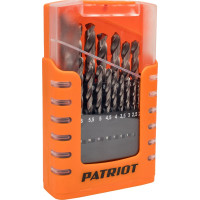 Набор сверл по металлу HSS, 19 шт №2: 1.0-10.0 мм, в пластиковом боксе Patriot 815010545