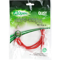 Патчкорд AOpen/Qust литой UTP кат.5е 1,5м красный ANP511-1.5M-R