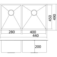 Кухонная мойка Oulin OL-F202