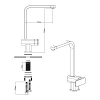 Кухонный Смеситель EMAR ЕС - 3014S Сатин