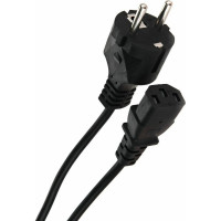 Кабель Telecom, компьютер - розетка 220V EU, прямой VDE3GX0,75mm2, 3,0m, медь TE021-CU0.75-3