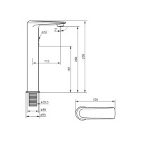 Сенсорный смеситель для умывальника Damixa Jupiter высокий, хром 770280000