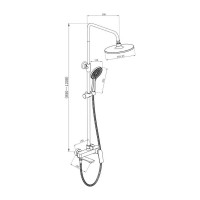 Душевая стойка со смесителем OSGARD SOLEN BLACK с коротким изливом 58050 940000001205
