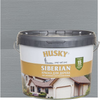 Акриловая краска для дерева HUSKY SIBERIAN серый RAL 7042, 9 л 31929