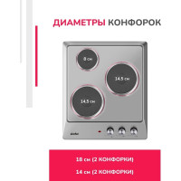 Электрическая варочная панель Simfer 3 конфорки, нержавеющая сталь H45E03M016