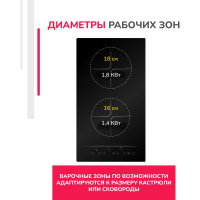 Индукционная варочная поверхность SImfer 9 уровней мощности, черный H30I72S001