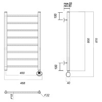 Полотенцесушитель электрический Domoterm Медея П8 400x800 ER золото 4680746597284