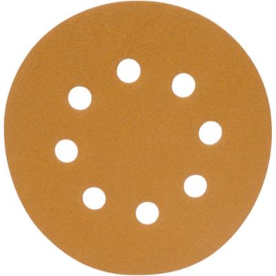 BRUSHTEX Диск абразивный с липучкой sandpaper (yellow), 125 мм, 8 отверстий, зерно р180, уп. 10 шт 125Y8-180