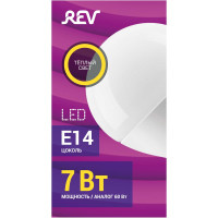 Светодиодная лампа LED G45 Е14 7W 560Лм, 2700K, теплый свет REV 32340 2