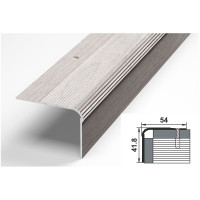 Порог угловой алюминиевый (54х41.8 мм; 0.9 м; декоративный; ясень белый) Лука УТ000024193