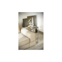 Придиванный стол Мебелик Агами серый мрамор/хром 6671