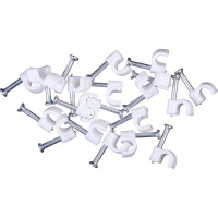 Кабельная скоба duwi круглая 7 мм, белая, 20 шт. 30306 0