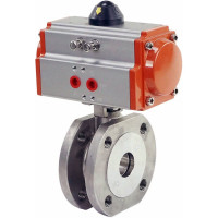 Шаровой кран DN.ru межфланцевый КШмФП.316.200 Ду20 Ру16, с пневмоприводом DA-052 D160-01725