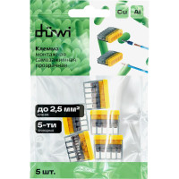 Монтажные клеммы duwi прозрачные СМК 772-205, 0,5-2,5мм2, прозрачная 5 шт. 26731 7