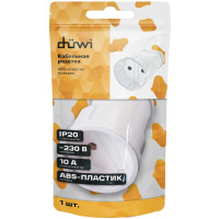Кабельная розетка duwi 2П без заземления 10А 250B белая 30456 2