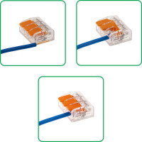 Соединительные монтажные клеммы duwi с рычажком прозрачные СМК 223-413, 2,5мм2, 5 шт. 26613 6