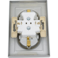 Розетка Systeme Electric AtlasDesign Алюминий с/з двойная, со шторками, 16А, в сборе SE ATN000326