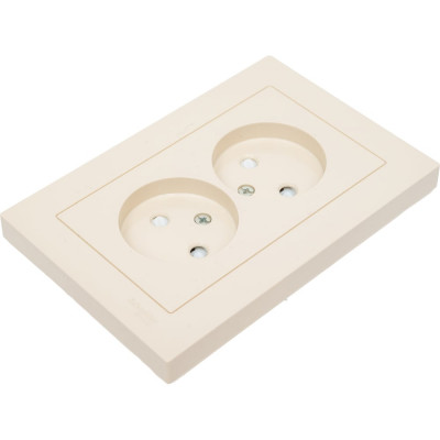 Розетка Systeme Electric AtlasDesign Беж б/з двойная, со шторками,16А, в сборе SE ATN000222