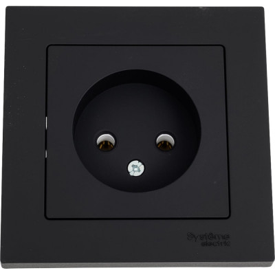 Розетка Systeme Electric AtlasDesign Карбон б/з, 16А, в сборе SE ATN001040