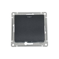 Переключатель Systeme Electric Glossa Антрацит 1-клавишный с подсветкой сх.6а, 10АХ SE GSL000763