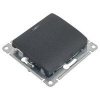 Переключатель Systeme Electric Glossa Антрацит 1-клавишный с подсветкой сх.6а, 10АХ SE GSL000763