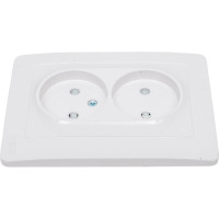 Розетка Systeme Electric Blanca внутр Бел 2-ая б/з со шторками, 16А, 250В SE BLNRS000121