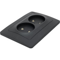 Розетка Systeme Electric Blanca внутр Антрацит 2-ая б/з без шторок, 16А, 250В SE BLNRS000026