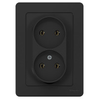 Розетка Systeme Electric Blanca внутр Антрацит 2-ая б/з без шторок, 16А, 250В SE BLNRS000026