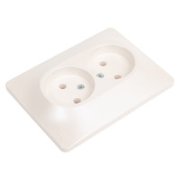 Розетка Systeme Electric Glossa Перламутр 2-ая б/з, 16А в сборе SE GSL000620