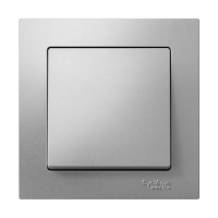 1-клавишный выключатель Systeme Electric AtlasDesign Алюминий сх.1, 10АХ, в сборе SE ATN000312