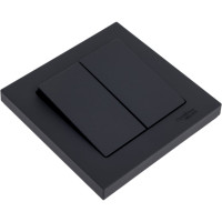 2-клавишный выключатель Systeme Electric AtlasDesign Карбон сх.5, 10АХ, в сборе SE ATN001052