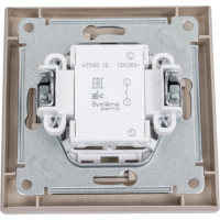 1-клавишный выключатель Systeme Electric AtlasDesign Шампань сх.1, 10АХ, в сборе SE ATN000512