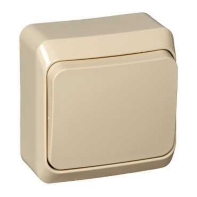 1-клавишный выключатель Systeme Electric Этюд наружный, Крем, кнопочный, SE KA10-001K