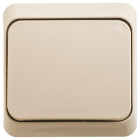 1-клавишный выключатель Systeme Electric Этюд наружный, Крем, кнопочный, SE KA10-001K