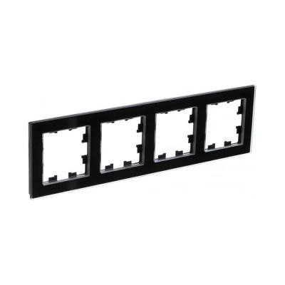 4-местная рамка Systeme Electric AtlasDesign NATURE стекло черный ATN321004