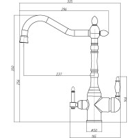 Монокомандный смеситель для кухни VERAGIO VENEZIA совмещенный с краном для питьевой воды 30020