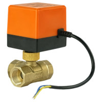 Кран DN.ru латунный 3-ходовой L-тип RP.BRASS.120.MM.020 Ду20 Ру16, электропривод 220В D160-00111