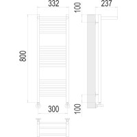 Полотенцесушитель водяной Terminus & Аврора с полкой П16 300x800 4670078529404