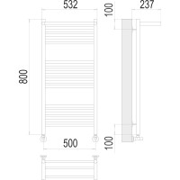 Полотенцесушитель водяной Terminus & Аврора с полкой П16 500x800 4670078529428